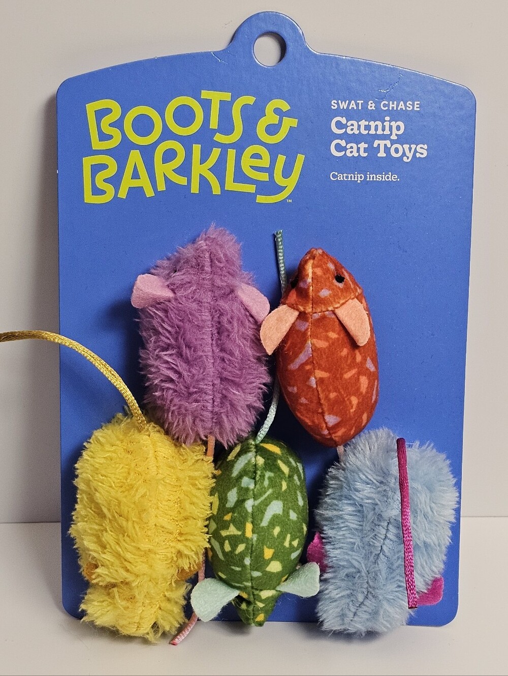 Boots & Barkley Swat Chase catnip toys Toy plush 5 pk mouse set Cats Pet Kitten
